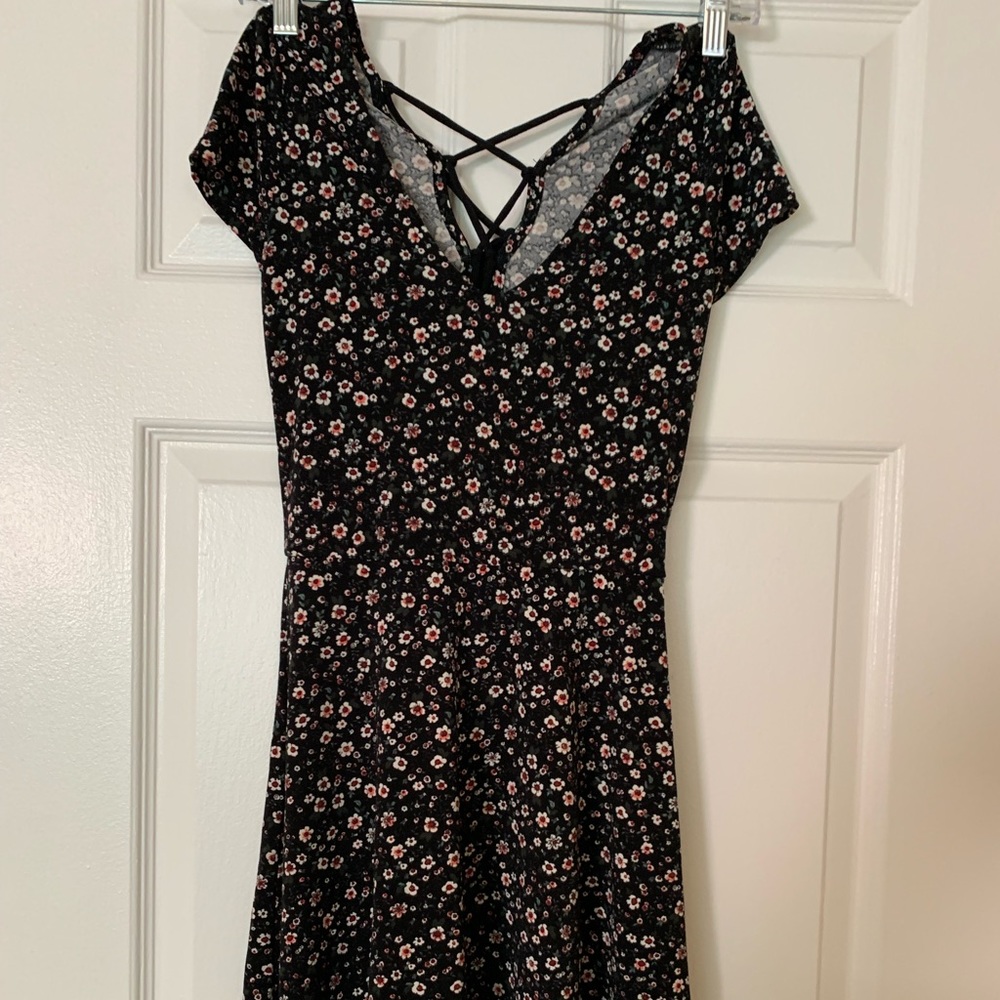 Black floral summer dress